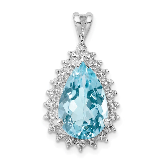 Sterling silver diamond pendant