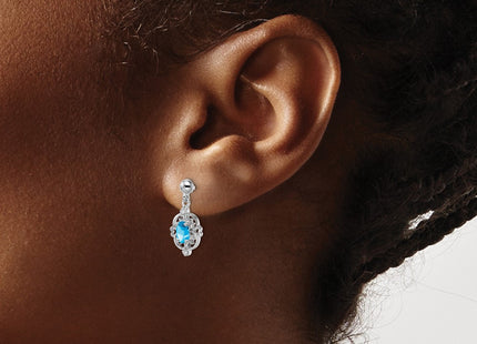Sterling silver diamond earrings, another view