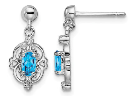 Sterling silver diamond earrings