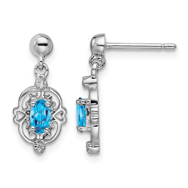 Sterling silver diamond earrings