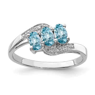 Sterling silver diamond ring
