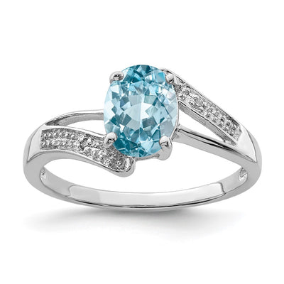 Sterling silver diamond ring