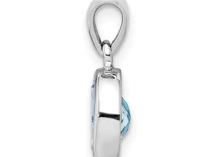 Sterling silver blue topaz pendant, alternate view