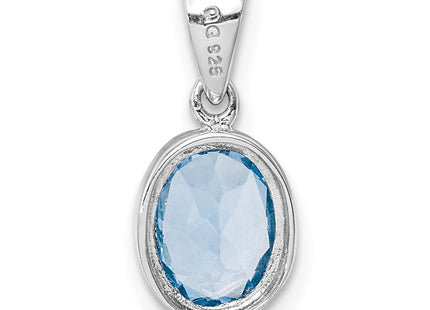 Sterling silver blue topaz pendant, further view