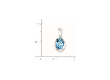 Sterling silver blue topaz pendant, another view