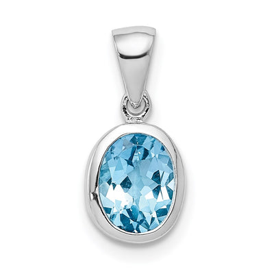 Sterling silver blue topaz pendant