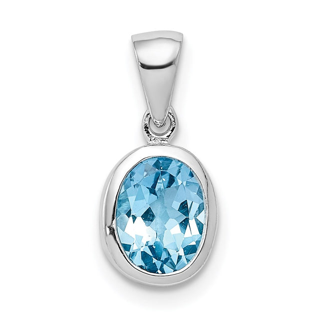 Sterling silver blue topaz pendant