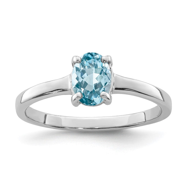 Sterling silver blue topaz ring
