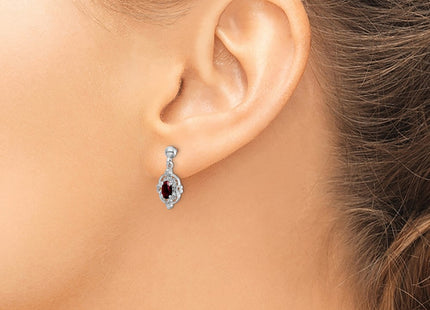 Sterling silver diamond earrings, another view