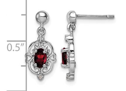 Sterling silver diamond earrings, further view