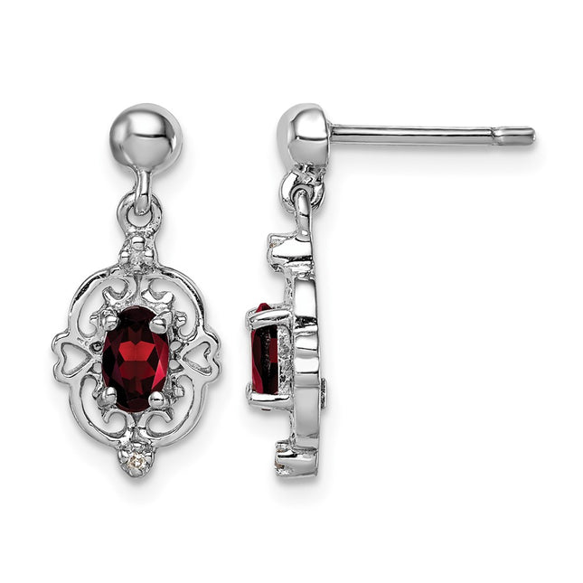 Sterling silver diamond earrings