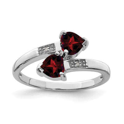 Sterling silver diamond heart ring