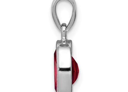 Sterling silver garnet pendant, alternate view