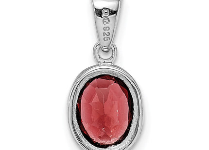 Sterling silver garnet pendant, further view