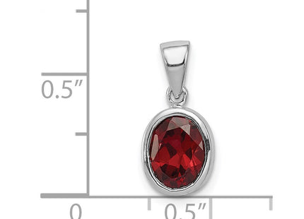 Sterling silver garnet pendant, another view