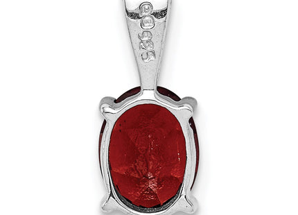 Sterling silver garnet pendant, further view