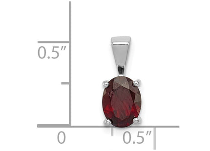 Sterling silver garnet pendant, another view