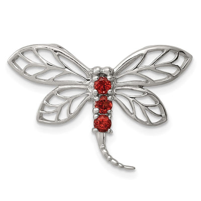 Sterling silver garnet dragonfly chain