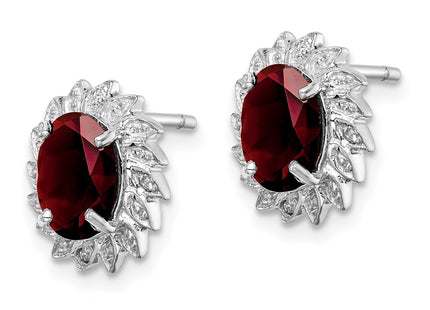 Sterling silver diamond earrings, alternate view