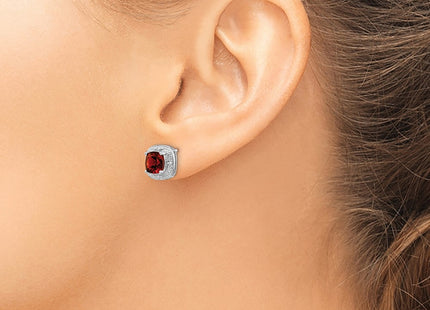 Sterling silver diamond earrings, another view