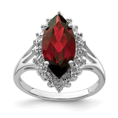 Sterling silver diamond ring