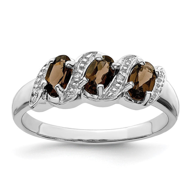 Sterling silver diamond ring