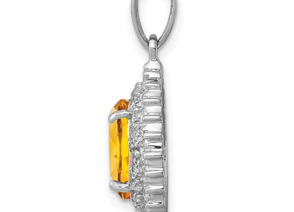 Sterling silver diamond pendant, alternate view