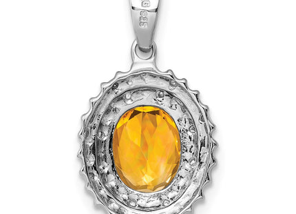 Sterling silver diamond pendant, further view