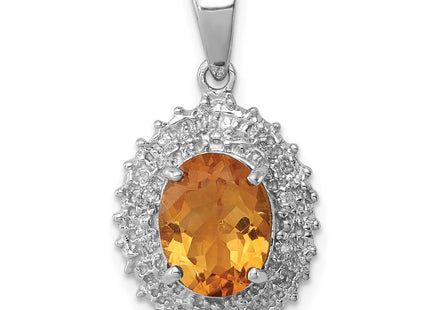 Sterling silver diamond pendant