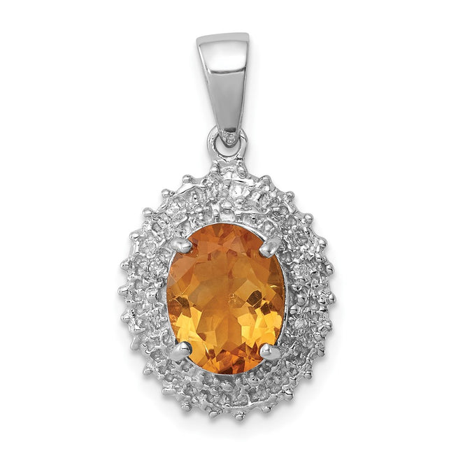 Sterling silver diamond pendant