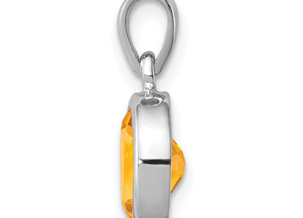 Sterling silver citrine pendant, alternate view