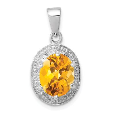 Sterling silver diamond pendant