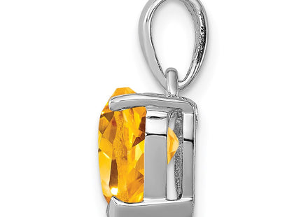 Sterling silver citrine pendant, alternate view