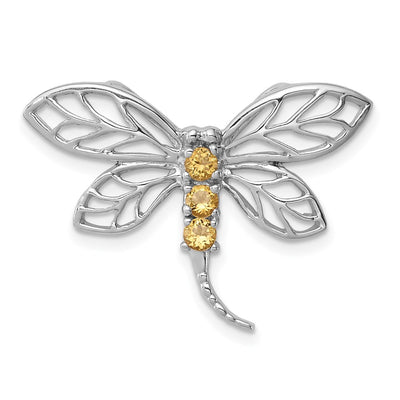 Sterling silver citrine dragonfly chain