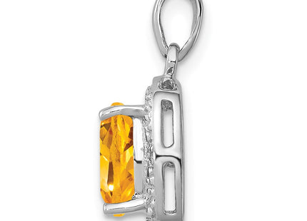 Sterling silver diamond pendant, alternate view