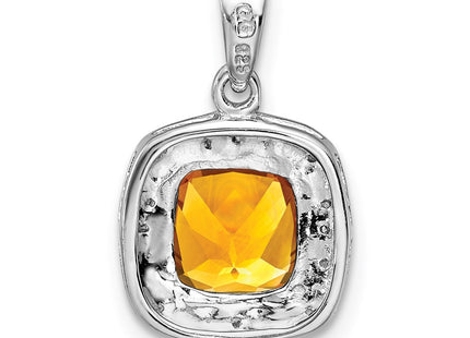 Sterling silver diamond pendant, further view