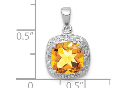 Sterling silver diamond pendant, another view