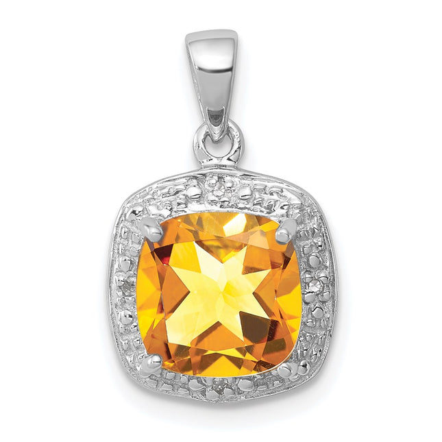 Sterling silver diamond pendant