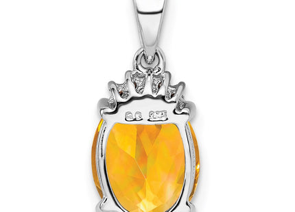 Sterling silver diamond pendant, further view