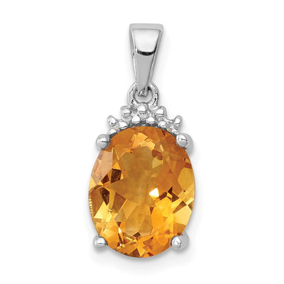 Sterling silver diamond pendant