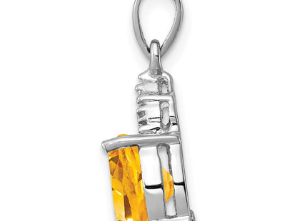 Sterling silver diamond pendant, alternate view