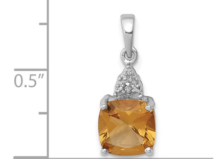 Sterling silver diamond pendant, another view
