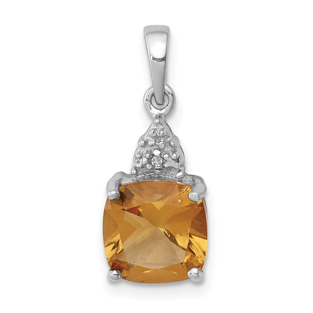 Sterling silver diamond pendant