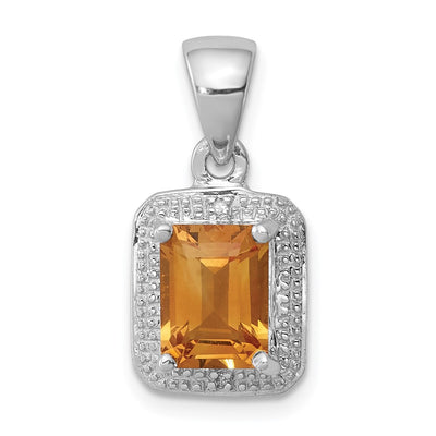Sterling silver diamond pendant