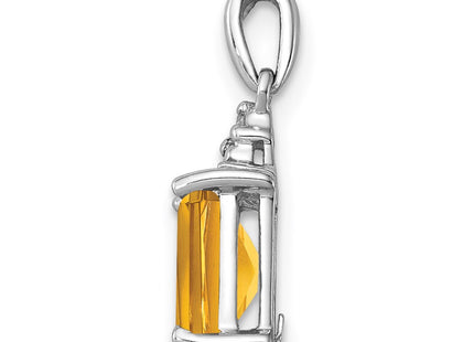 Sterling silver diamond pendant, alternate view