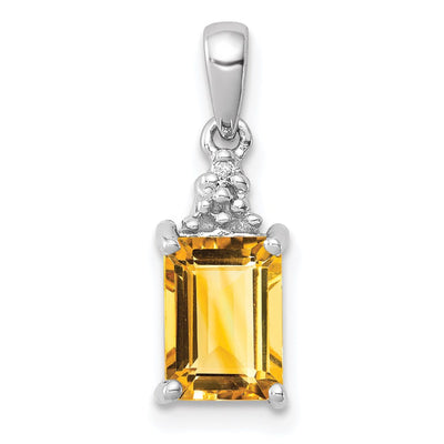 Sterling silver diamond pendant