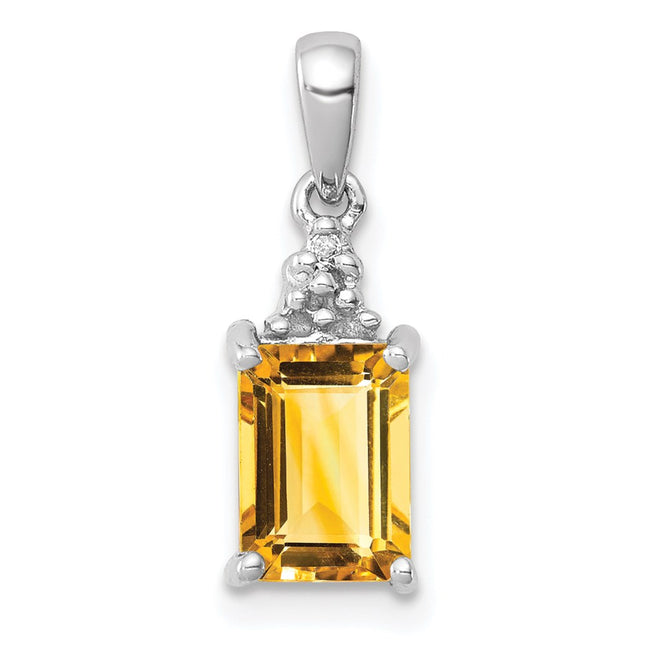 Sterling silver diamond pendant