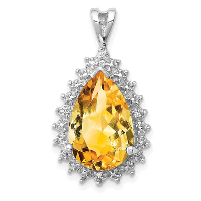 Sterling silver diamond pendant