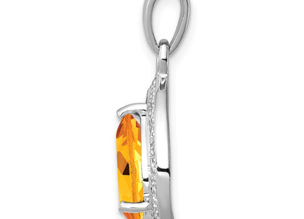 Sterling silver diamond pendant, alternate view