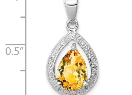 Sterling silver diamond pendant, another view